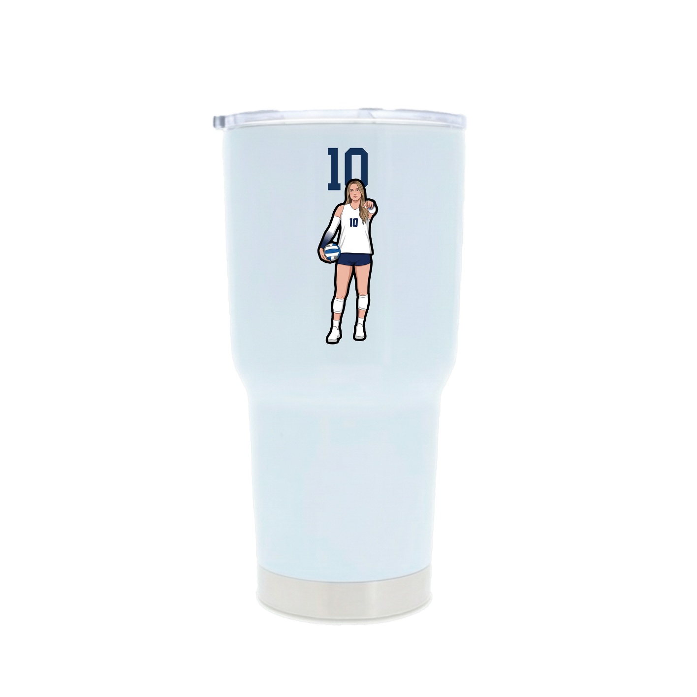 30oz Stainless Steel Tumbler — Number Top in White