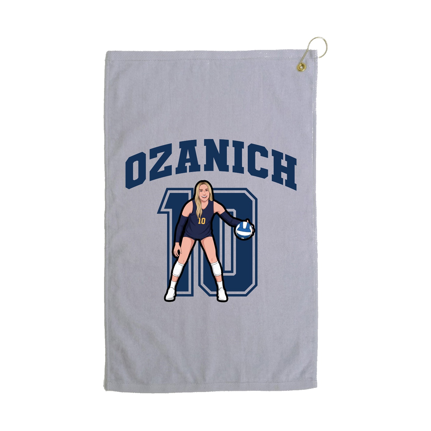 Golf Towel — Number in Grey
