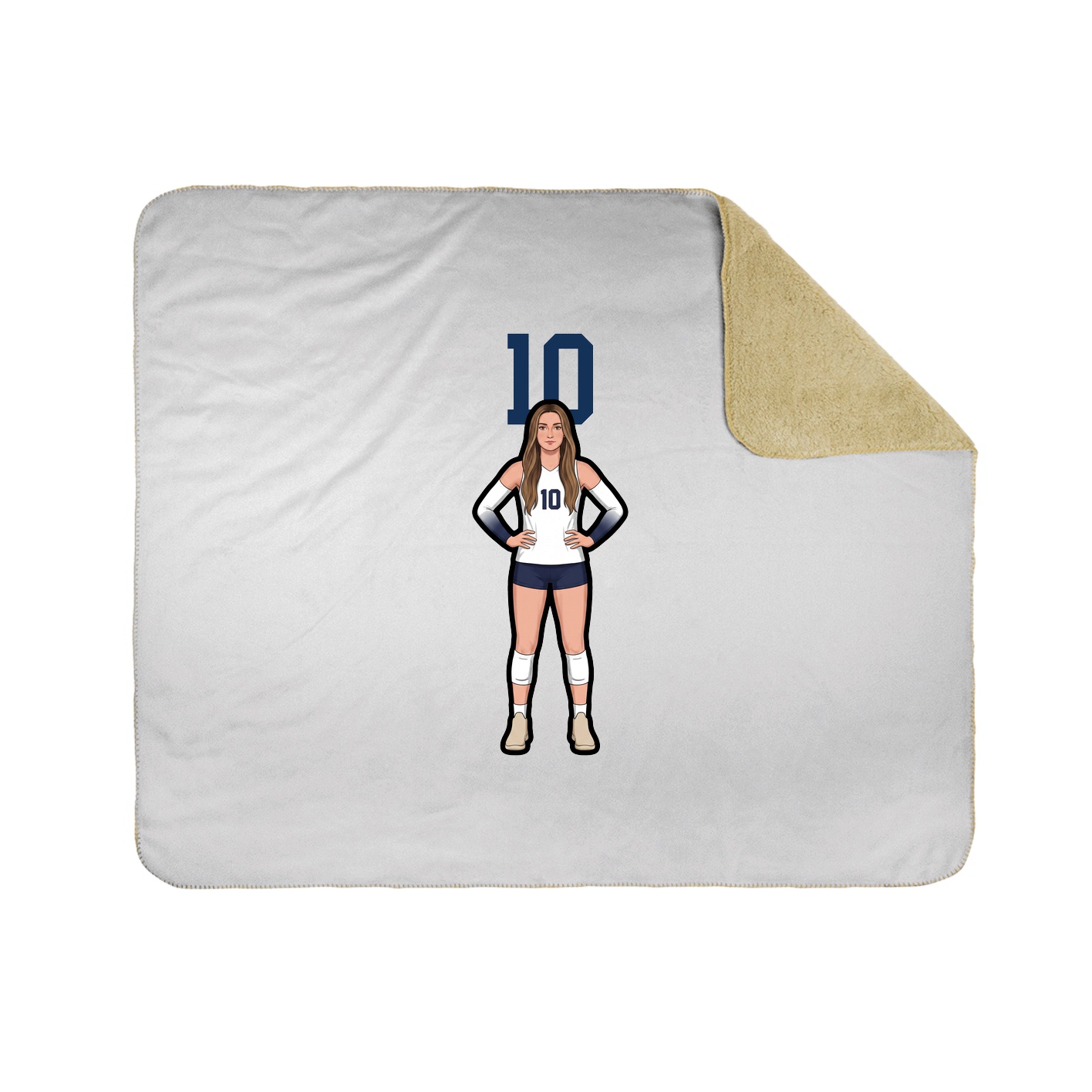Throw Blanket — Number Top in White