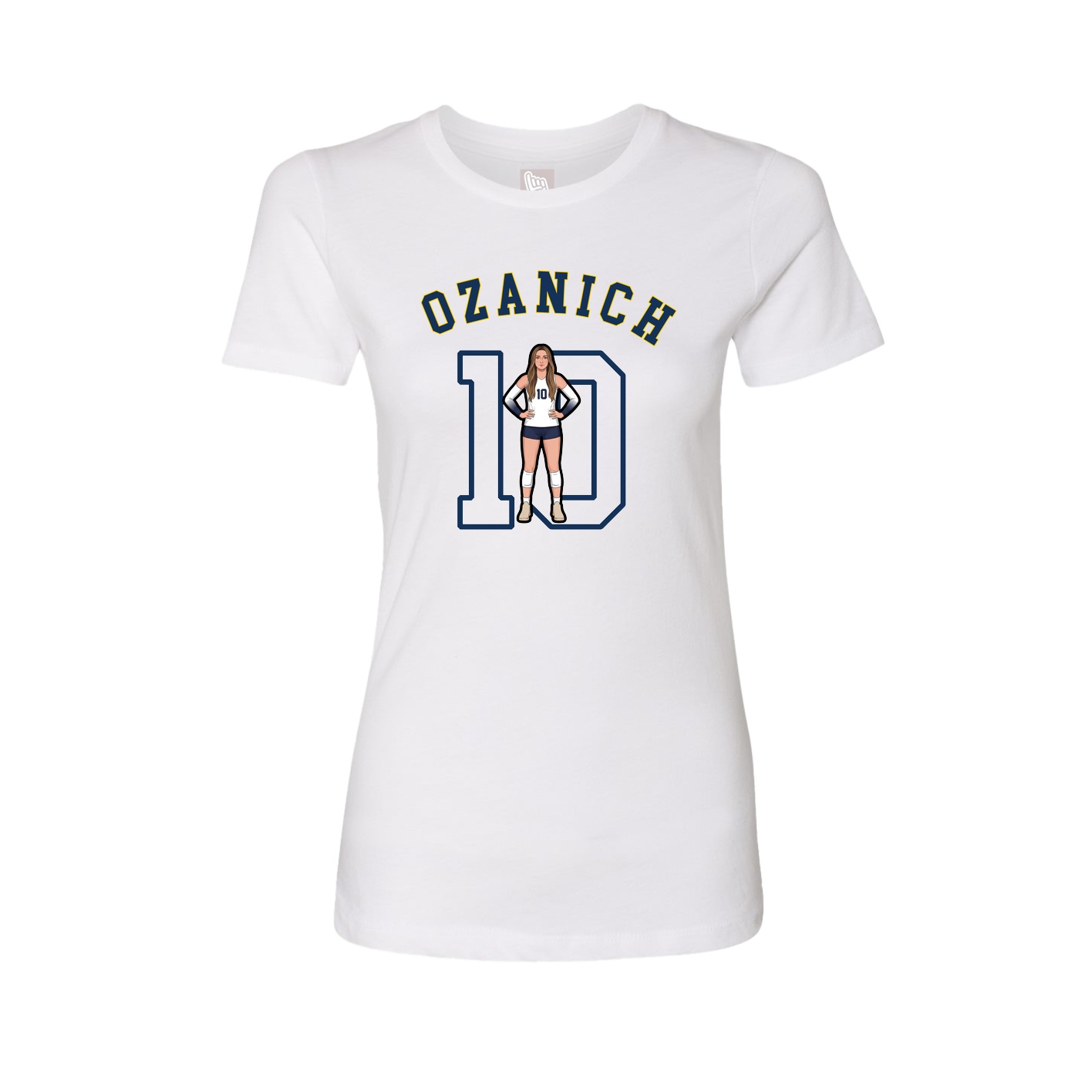 Fitted Women's Tee — Shirsey Arch in White