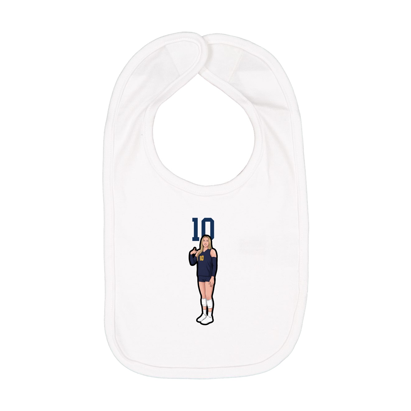 Infant Bib — Number Top in White