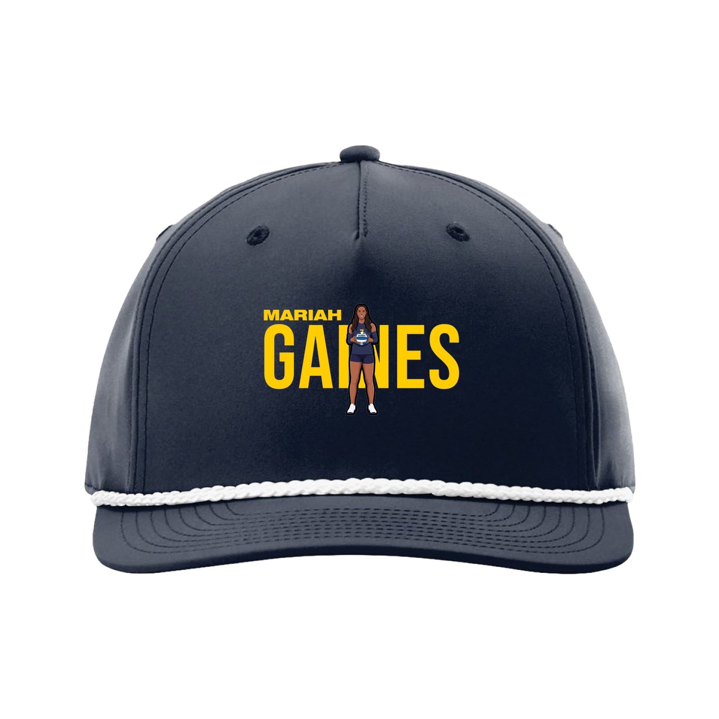 Five-Panel Classic Rope Cap — Player Name in Navy