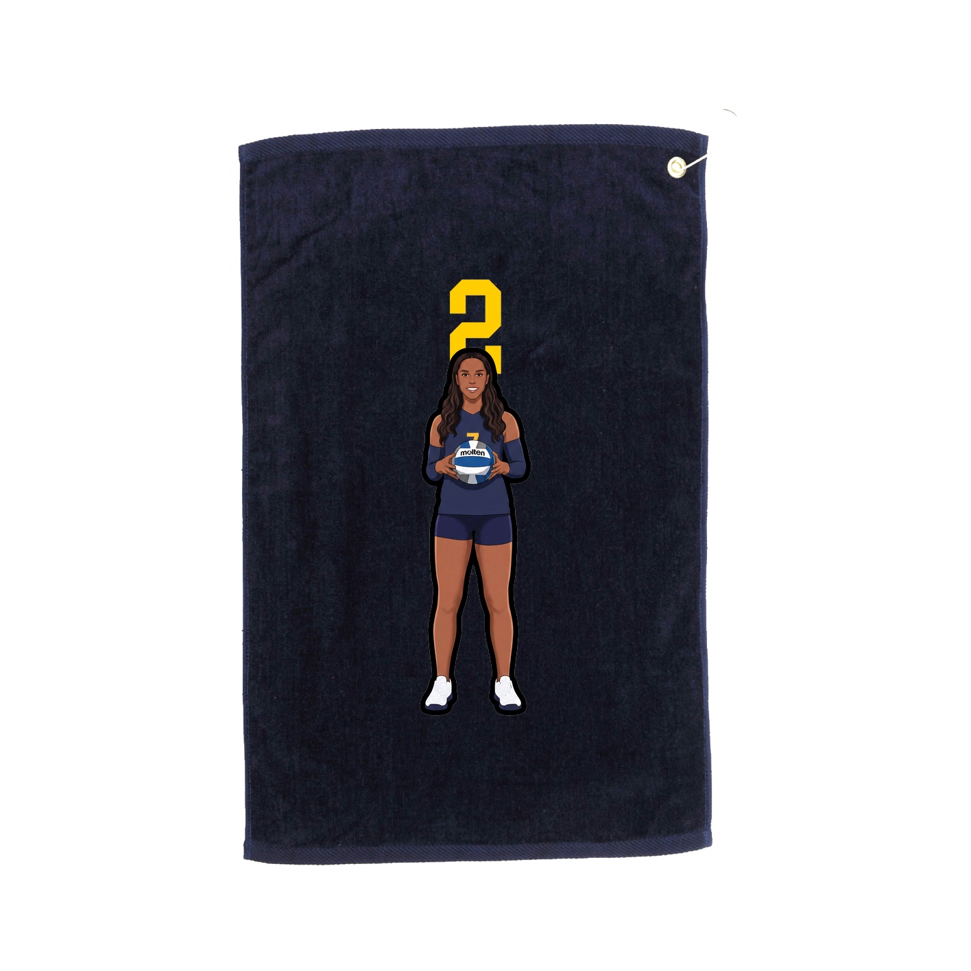 Golf Towel — Number Top in Navy