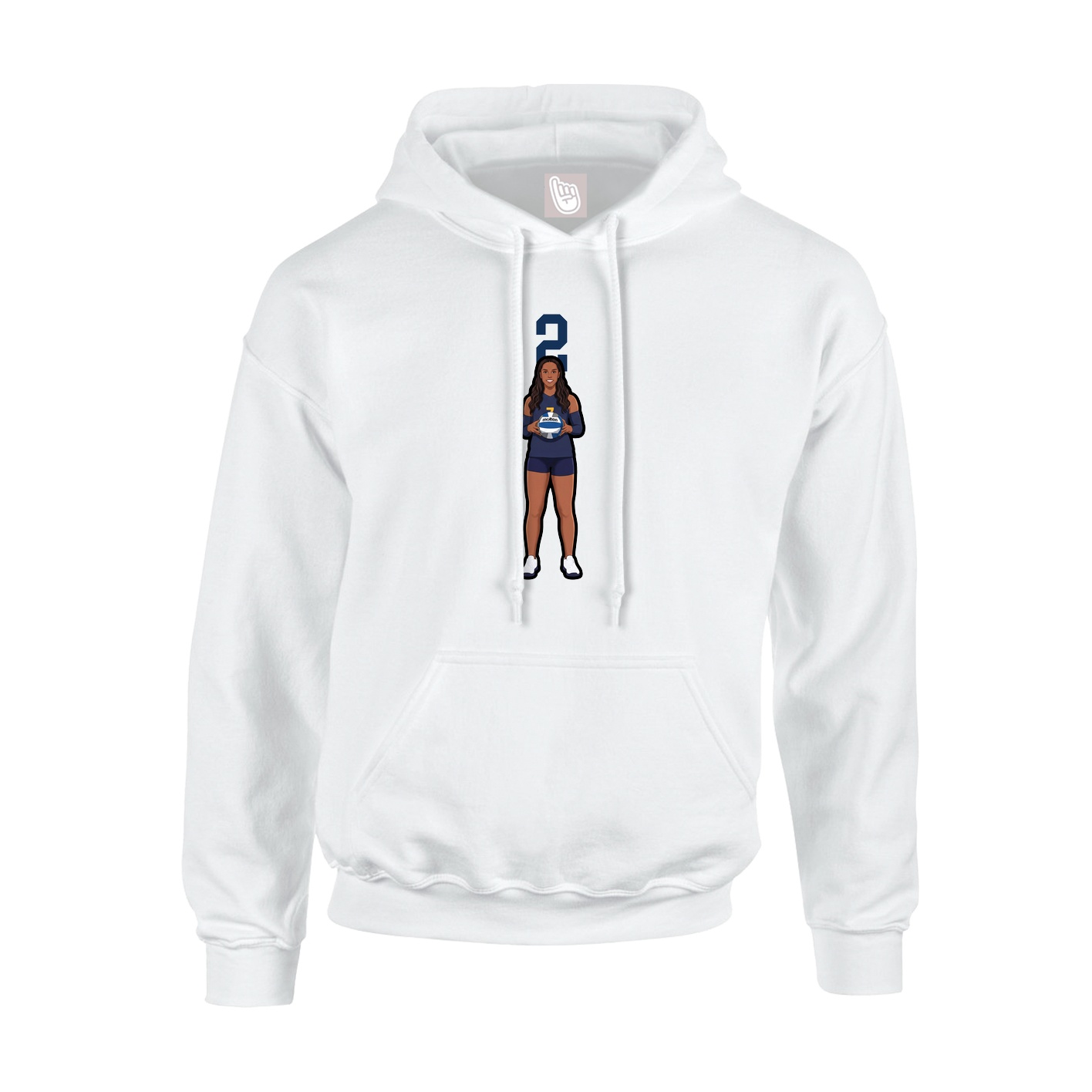 Hoodie — Number Top in White