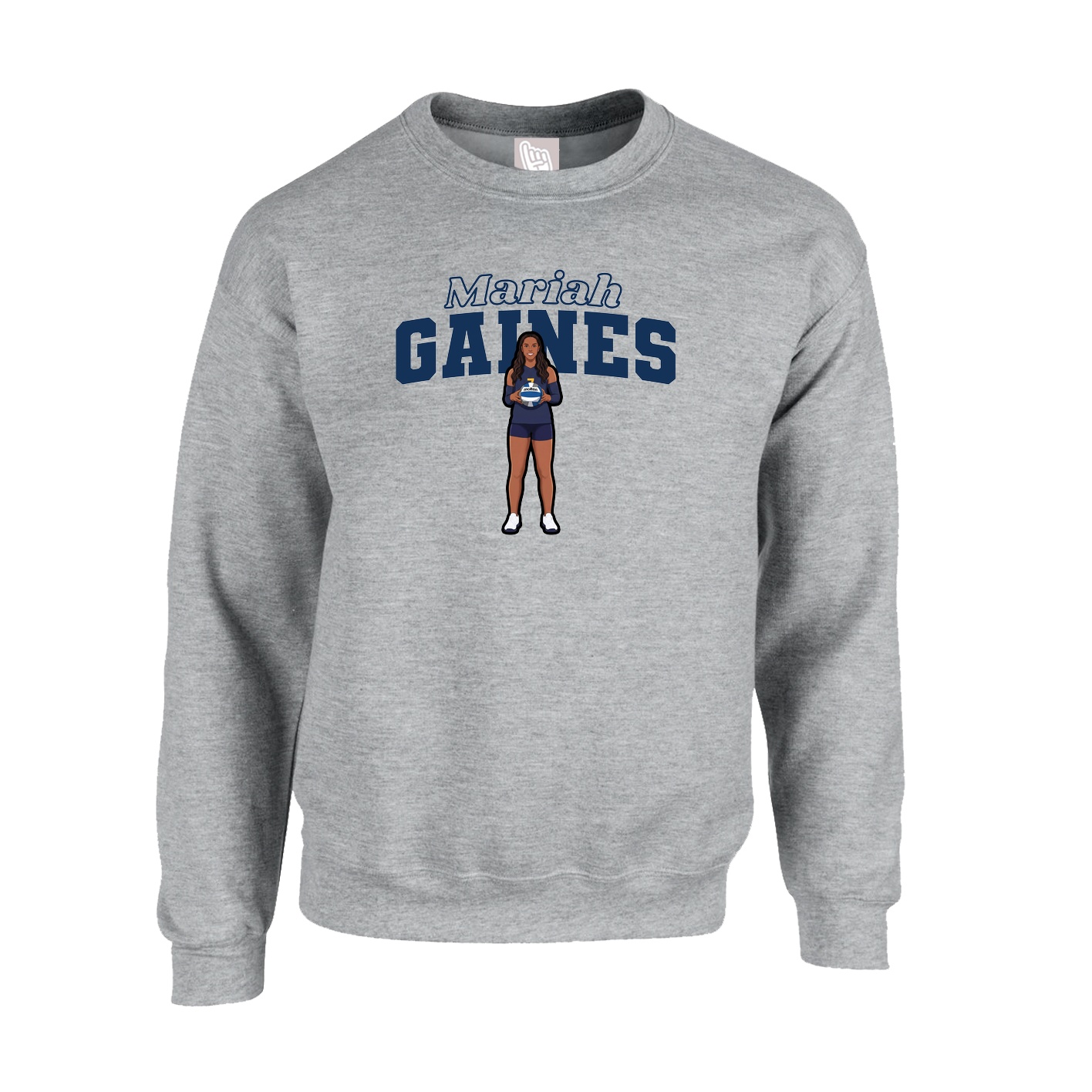 Fleece Crew — Name Arch in Grey