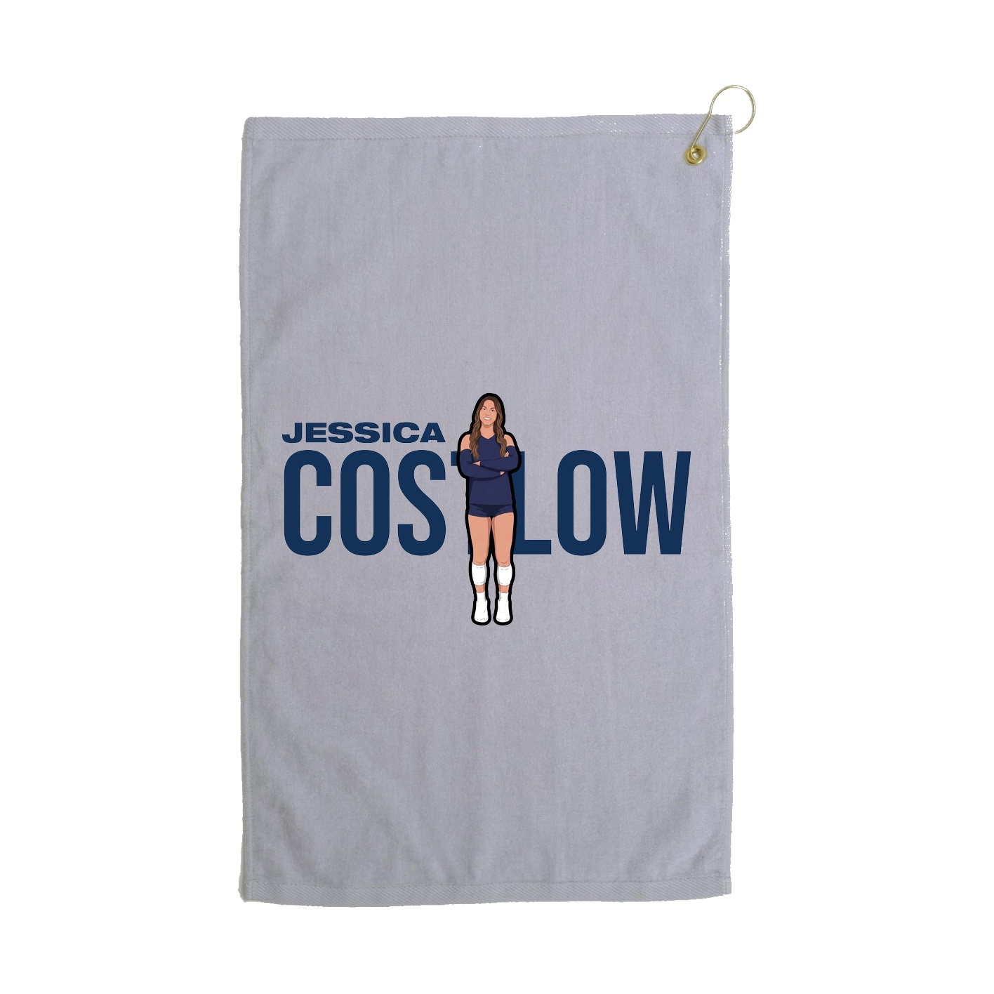 Golf Towel — Player Name in Grey