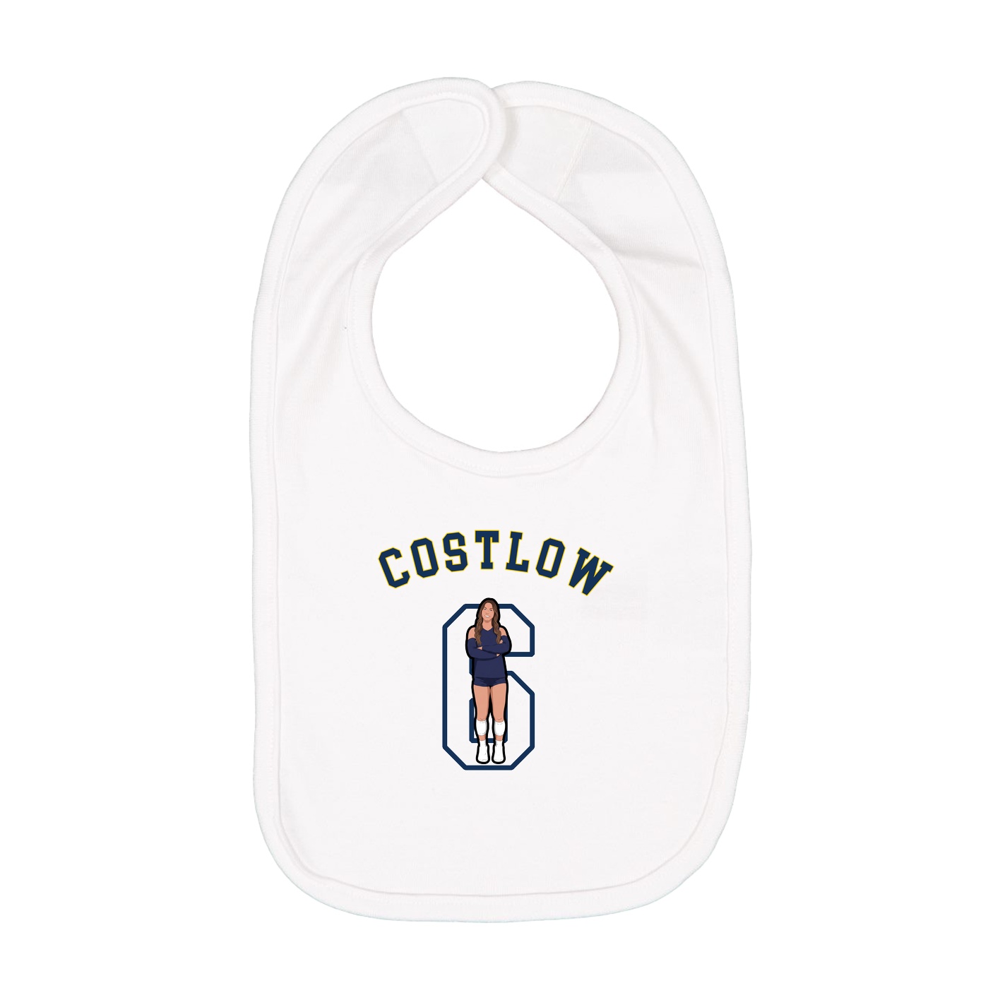 Infant Bib — Shirsey Arch in White