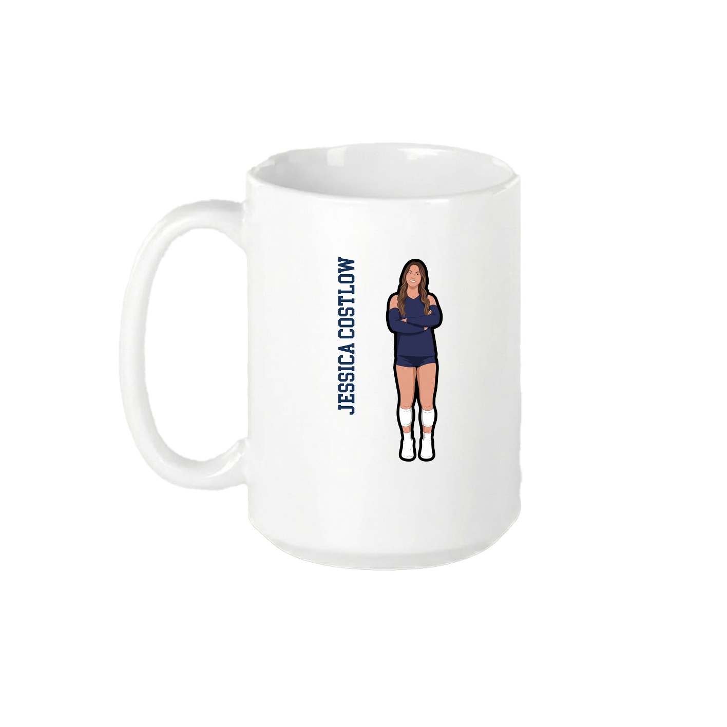 15oz Coffee Mug — Name Vertical in White