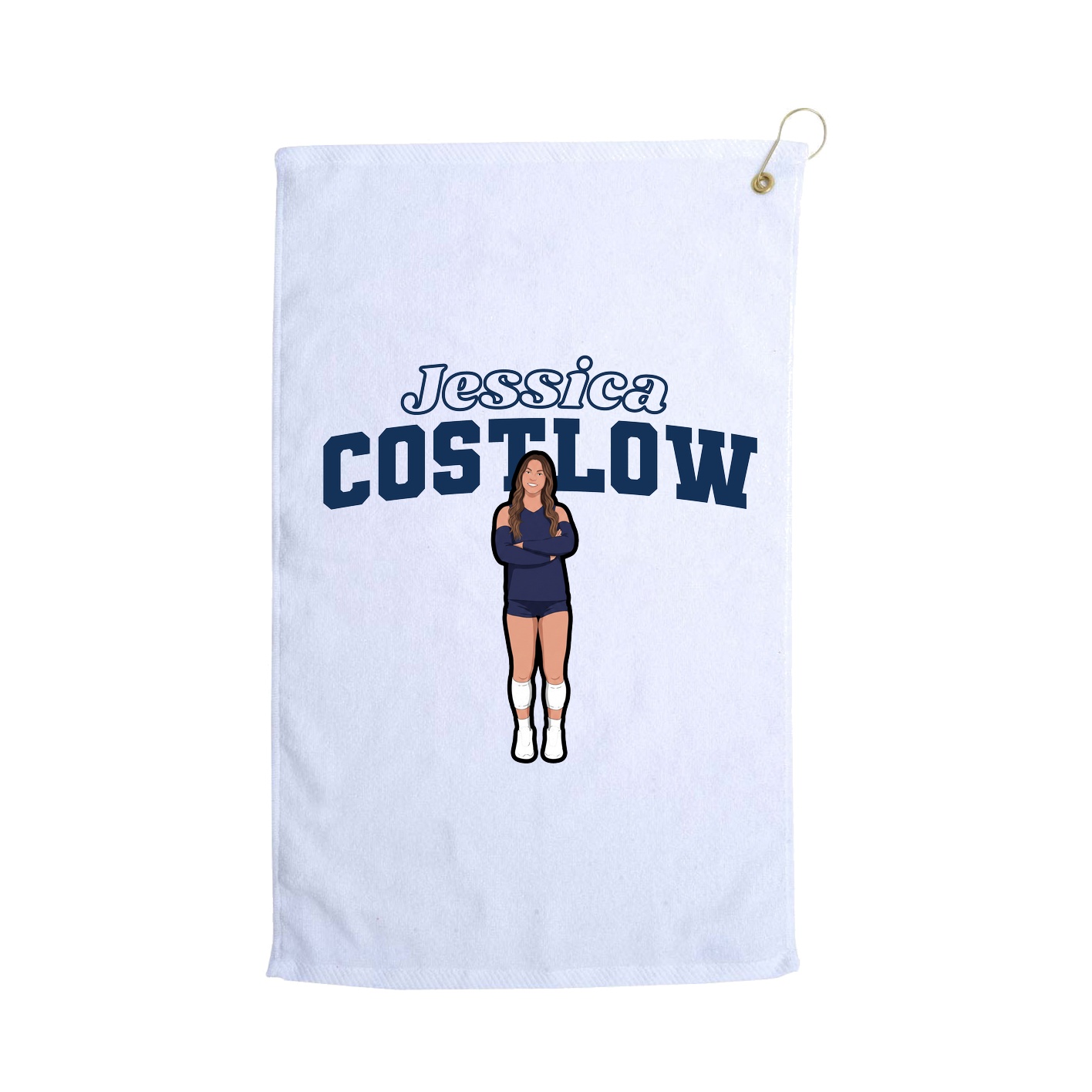 Golf Towel — Name Arch in White