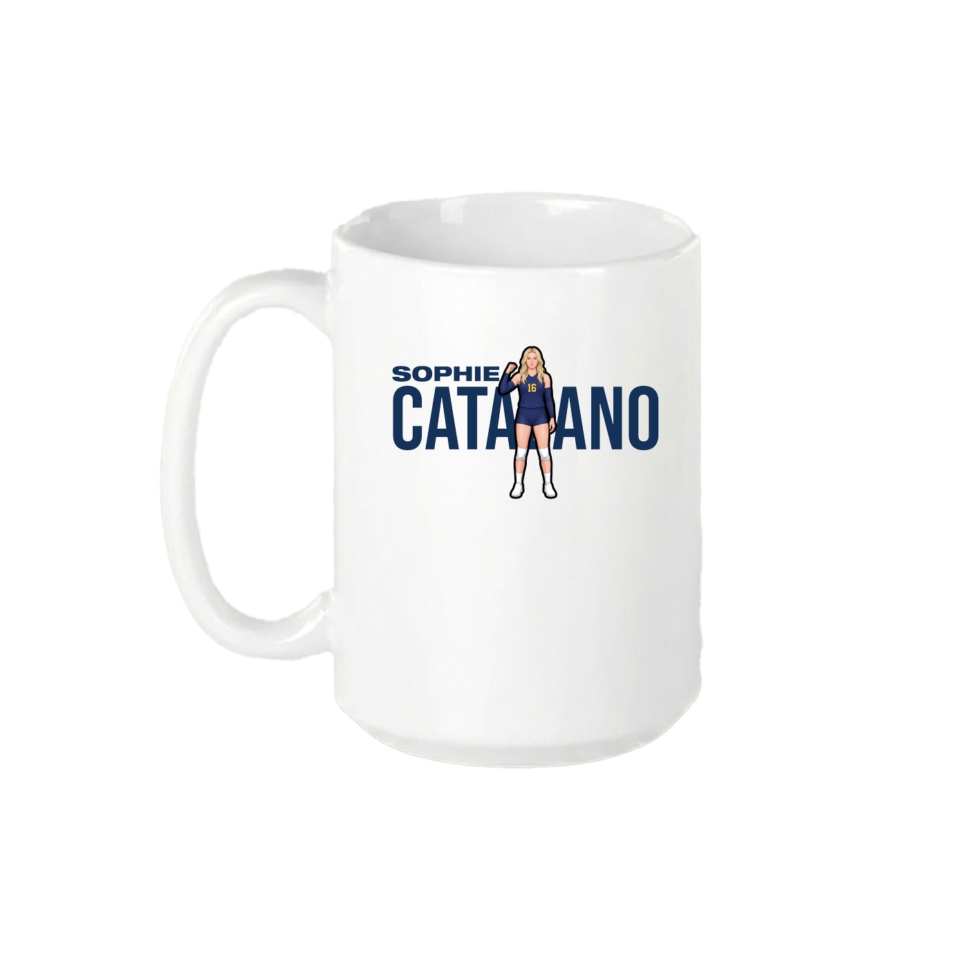 15oz Coffee Mug — Player Name in White