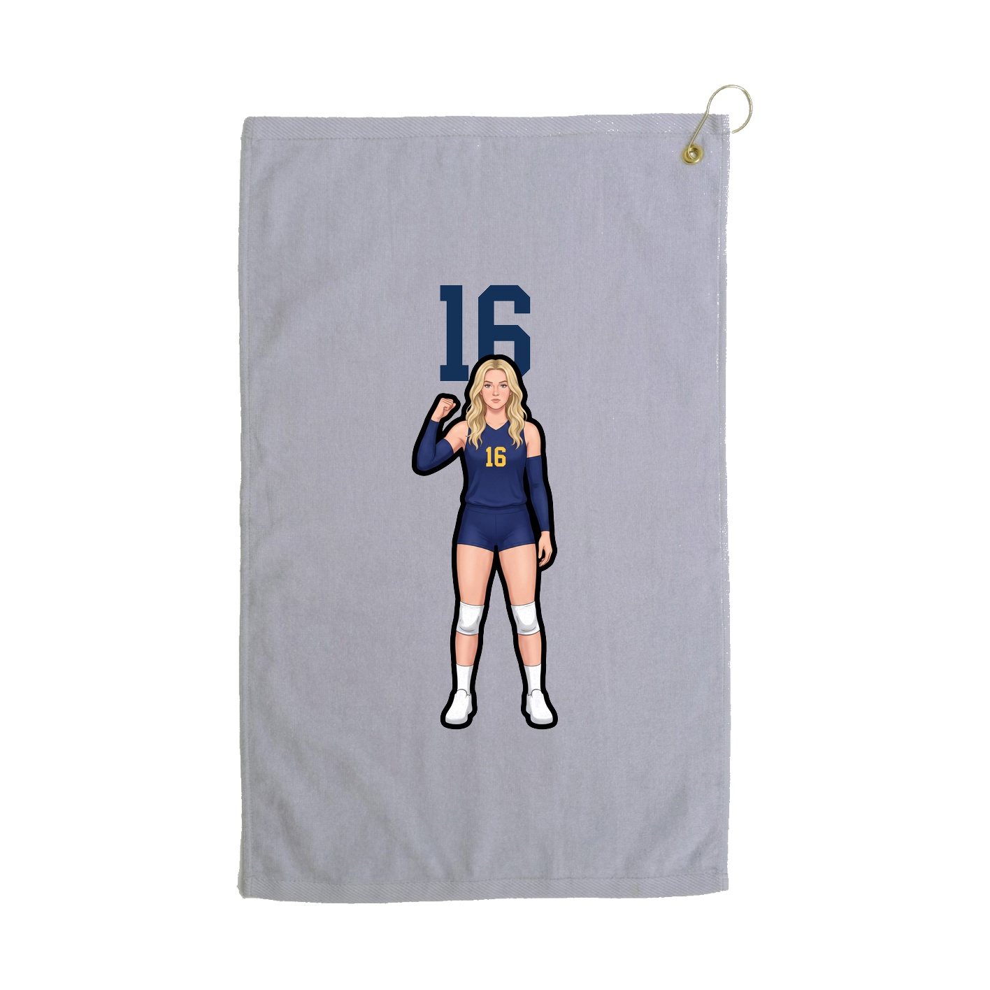 Golf Towel — Number Top in Grey