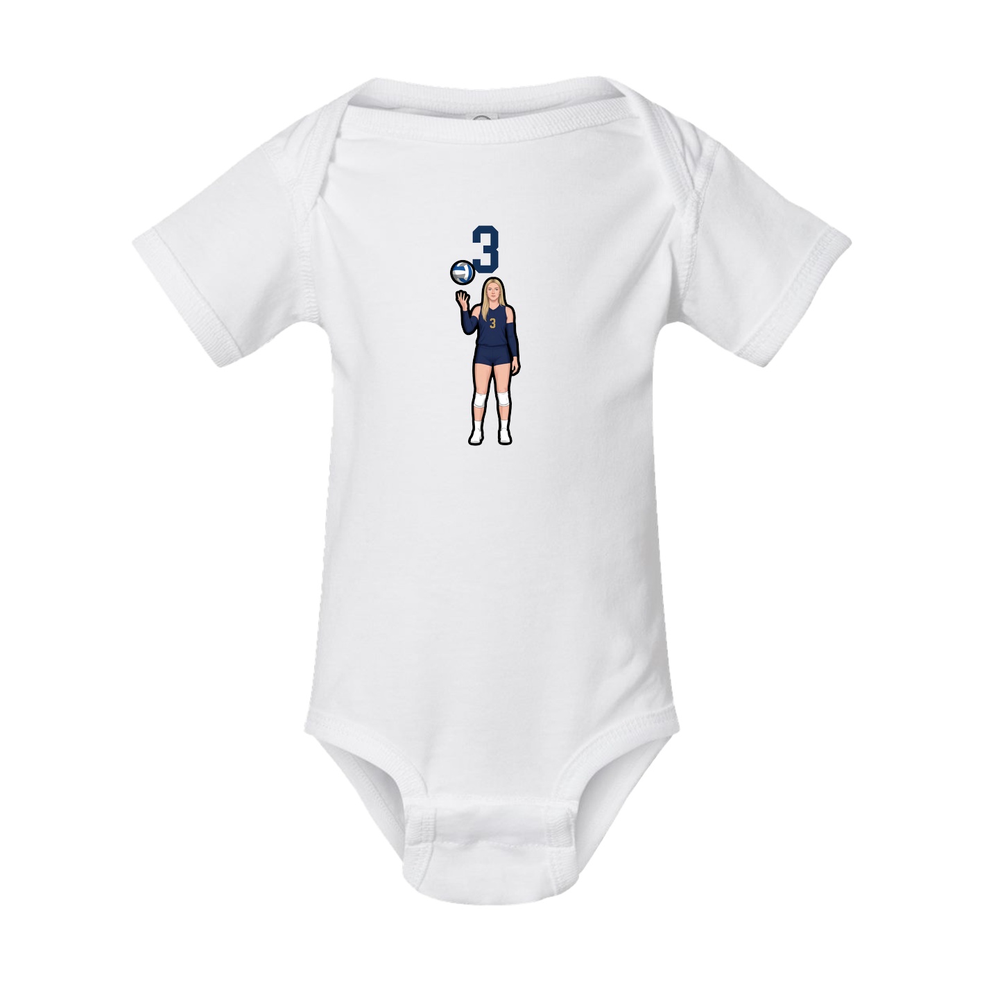 Baby Onesie — Number Top in White