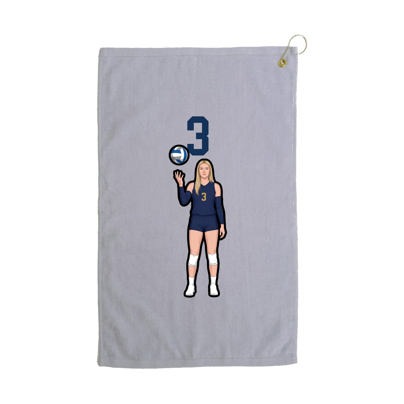Golf Towel — Number Top in Grey