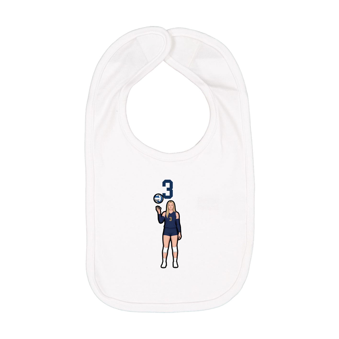 Infant Bib — Number Top in White