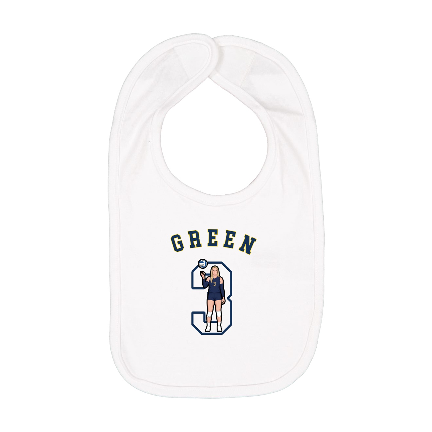 Infant Bib — Shirsey Arch in White