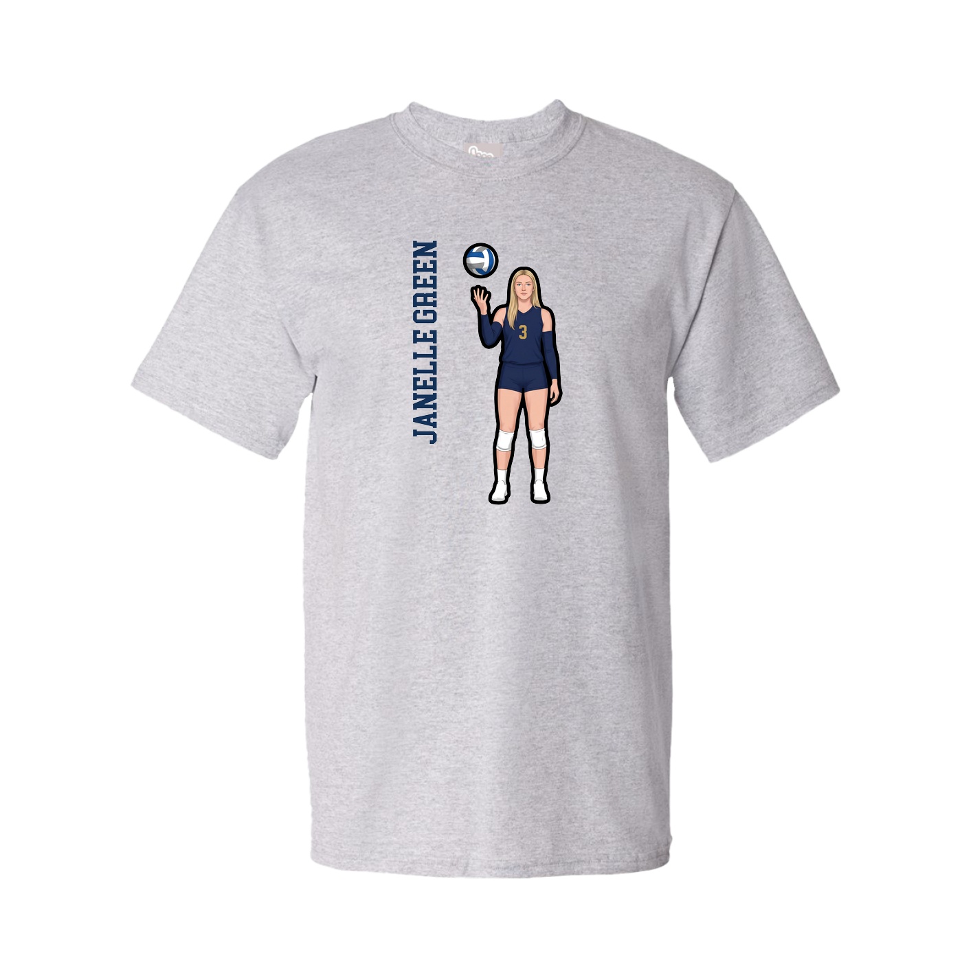 Tee — Name Vertical in Grey
