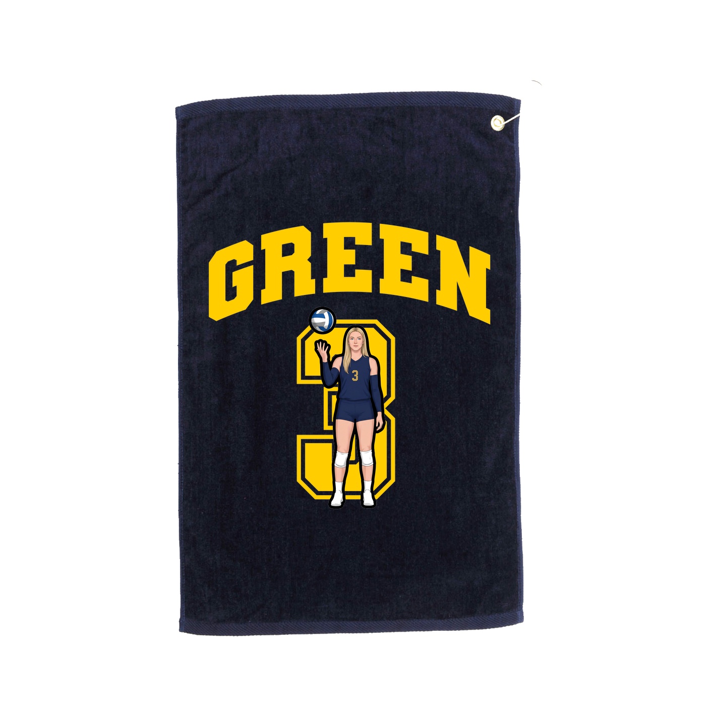 Golf Towel — Number in Navy