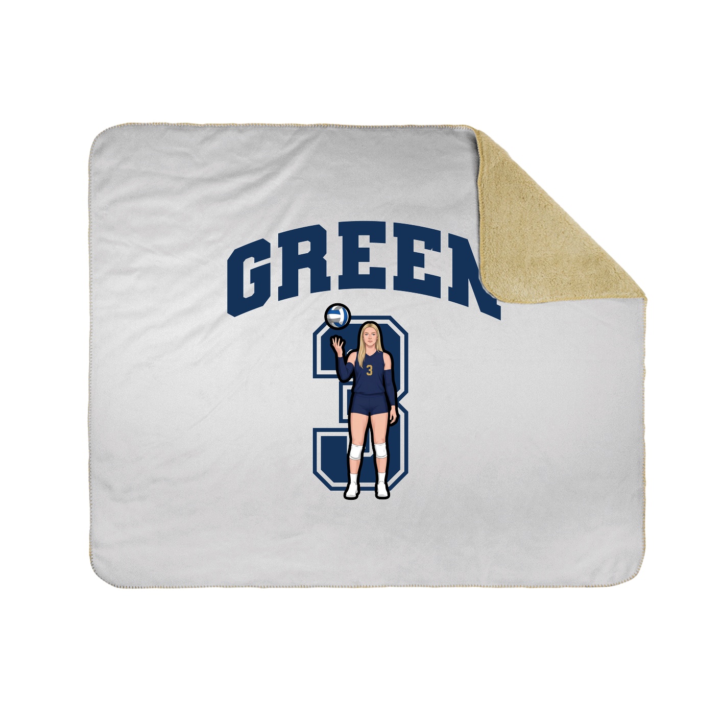 Throw Blanket — Number in White