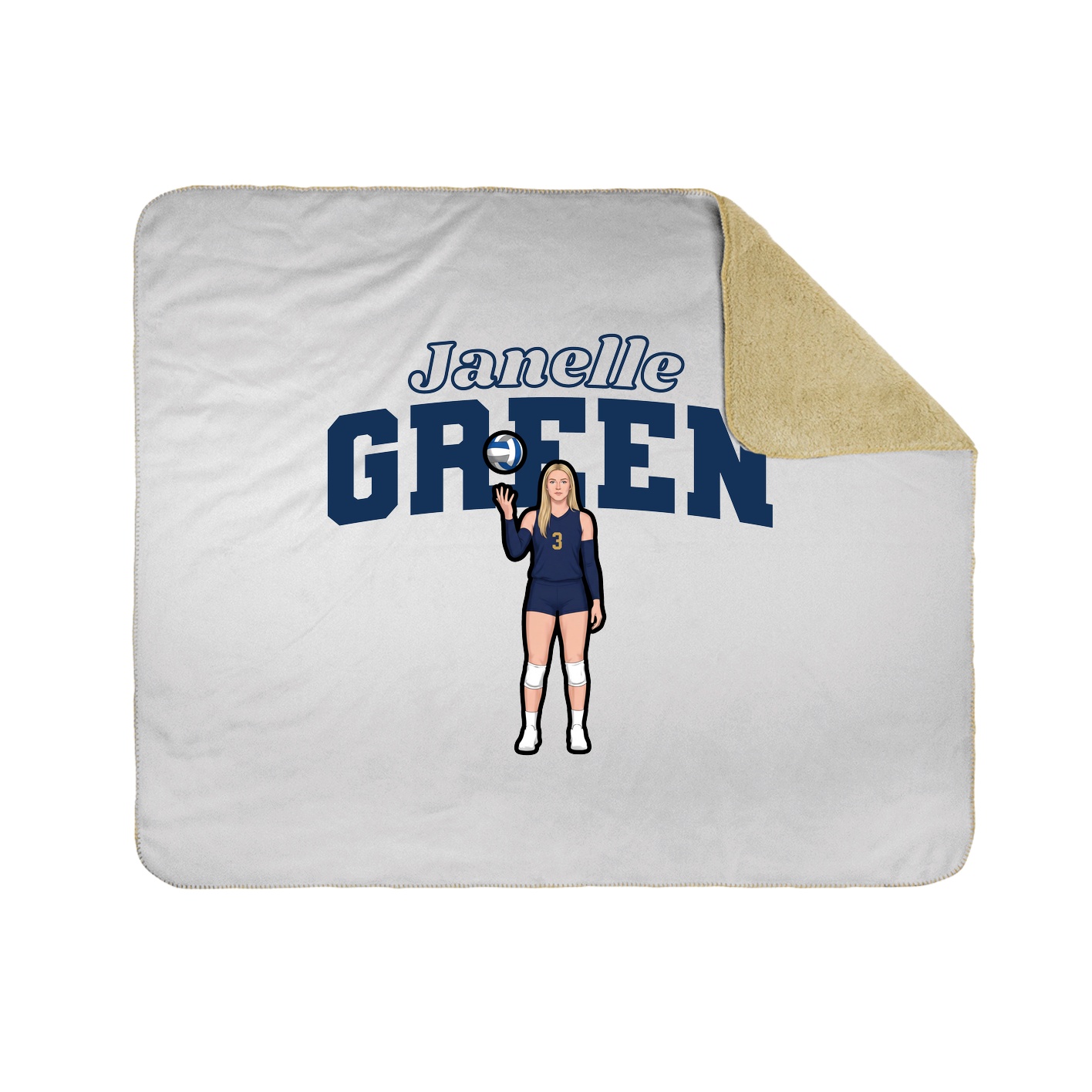 Throw Blanket — Name Arch in White