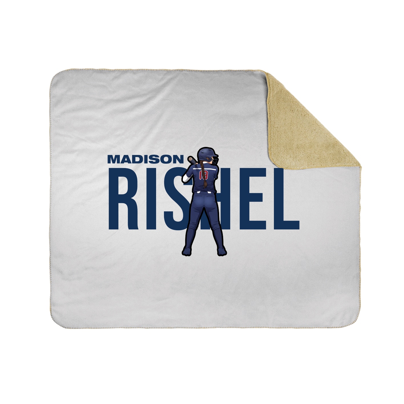 Throw Blanket — Player Name in White