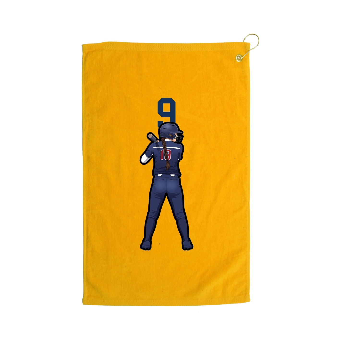 Golf Towel — Number Top in Gold