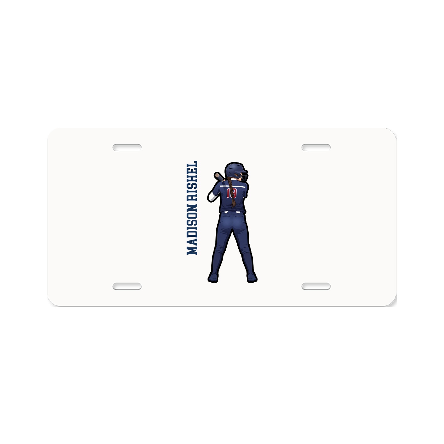License Plate — Name Vertical in Classic