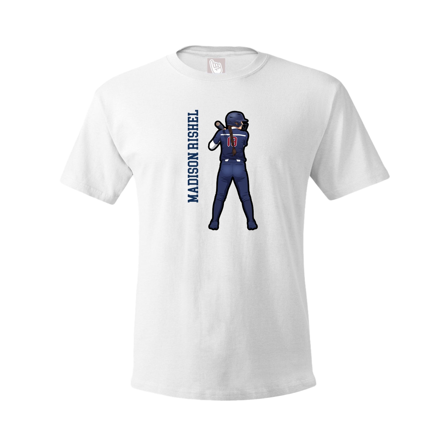 Youth Tee — Name Vertical in White