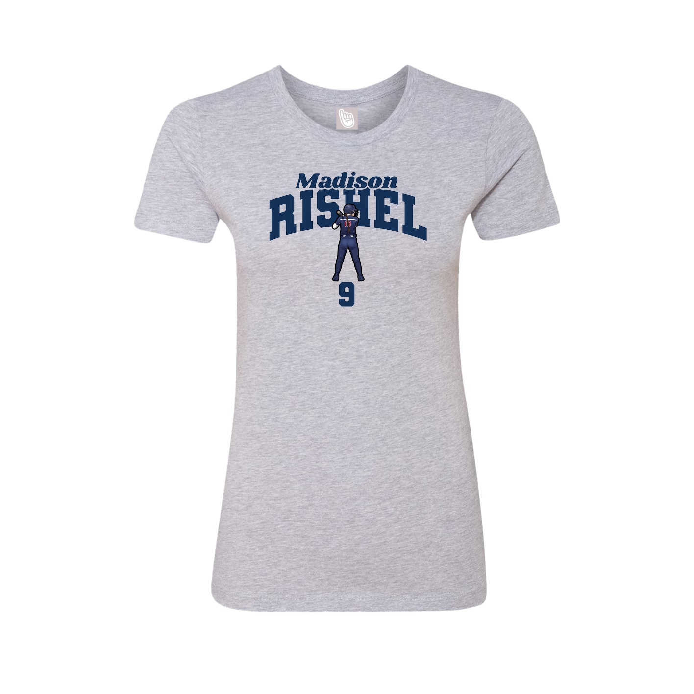 Fitted Women's Tee — Signature Arch in Grey