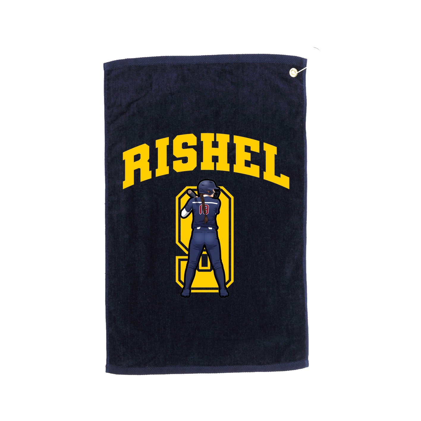 Golf Towel — Number in Navy