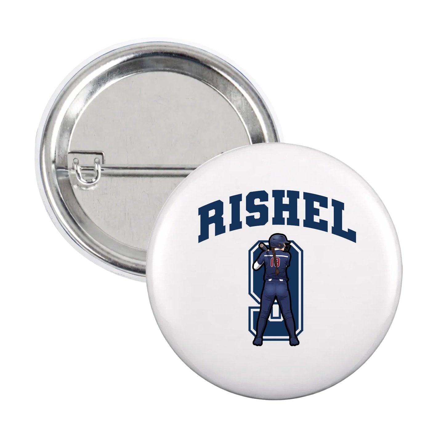 Game Day Button — Number in White