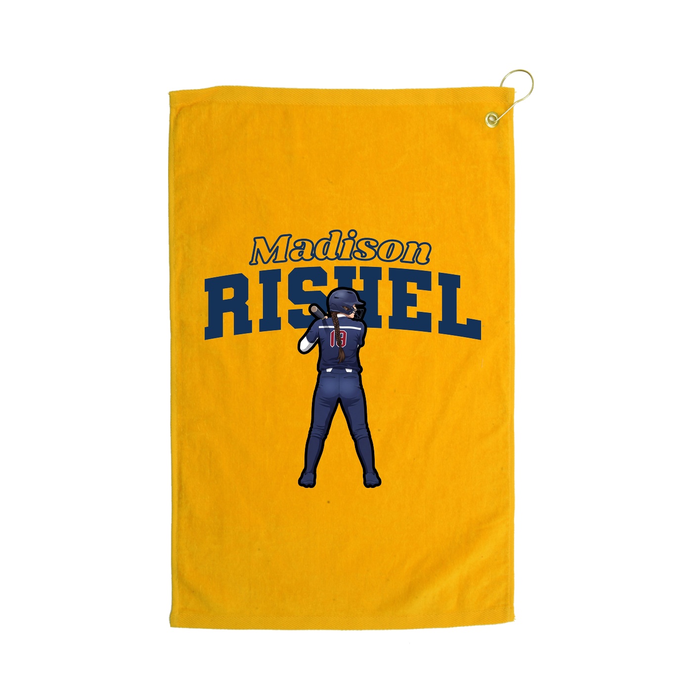Golf Towel — Name Arch in Gold