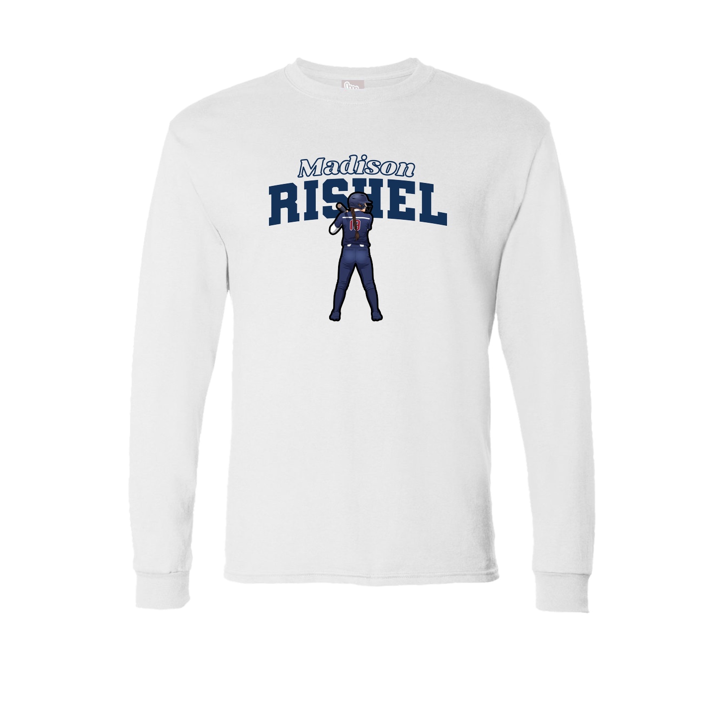 Long Sleeve Tee — Name Arch in White