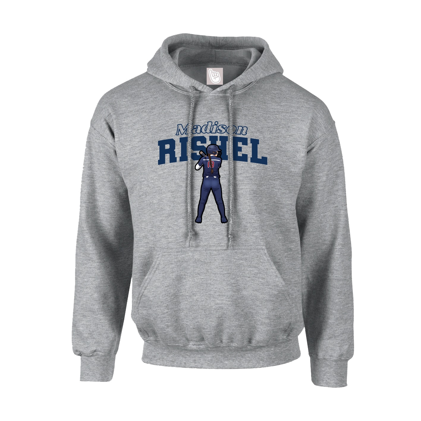 Hoodie — Name Arch in Grey