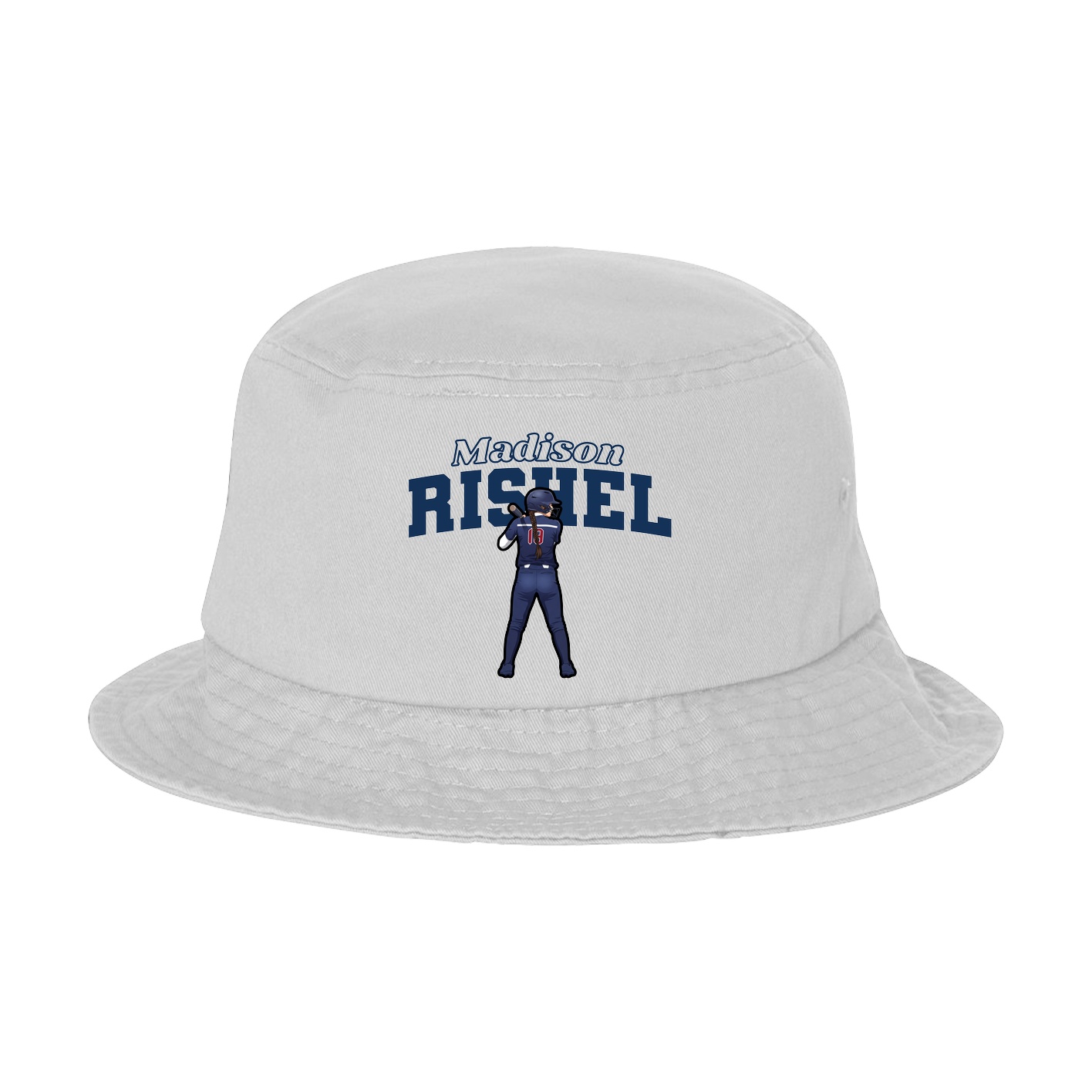 Bucket Cap — Name Arch in White