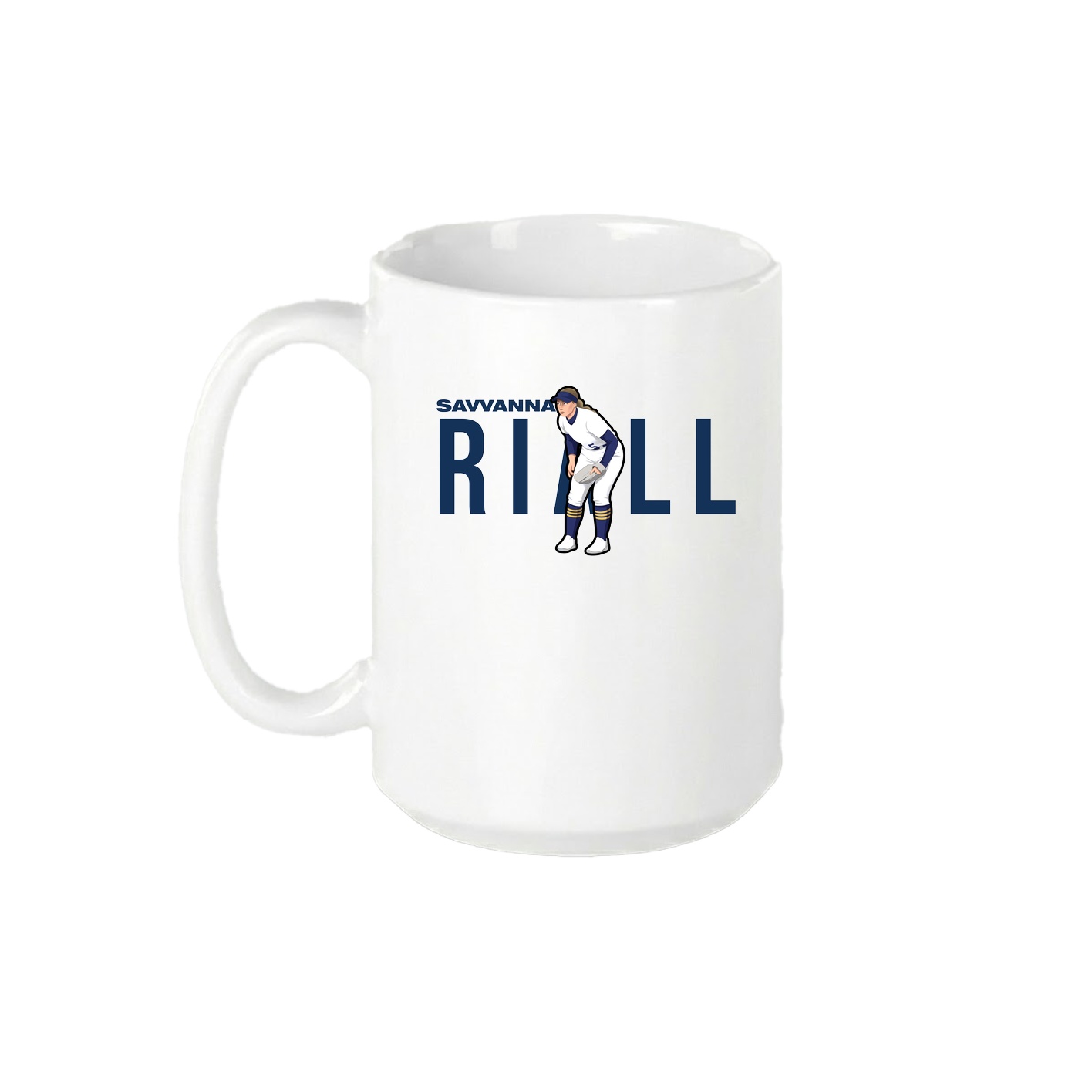 15oz Coffee Mug — Player Name in White