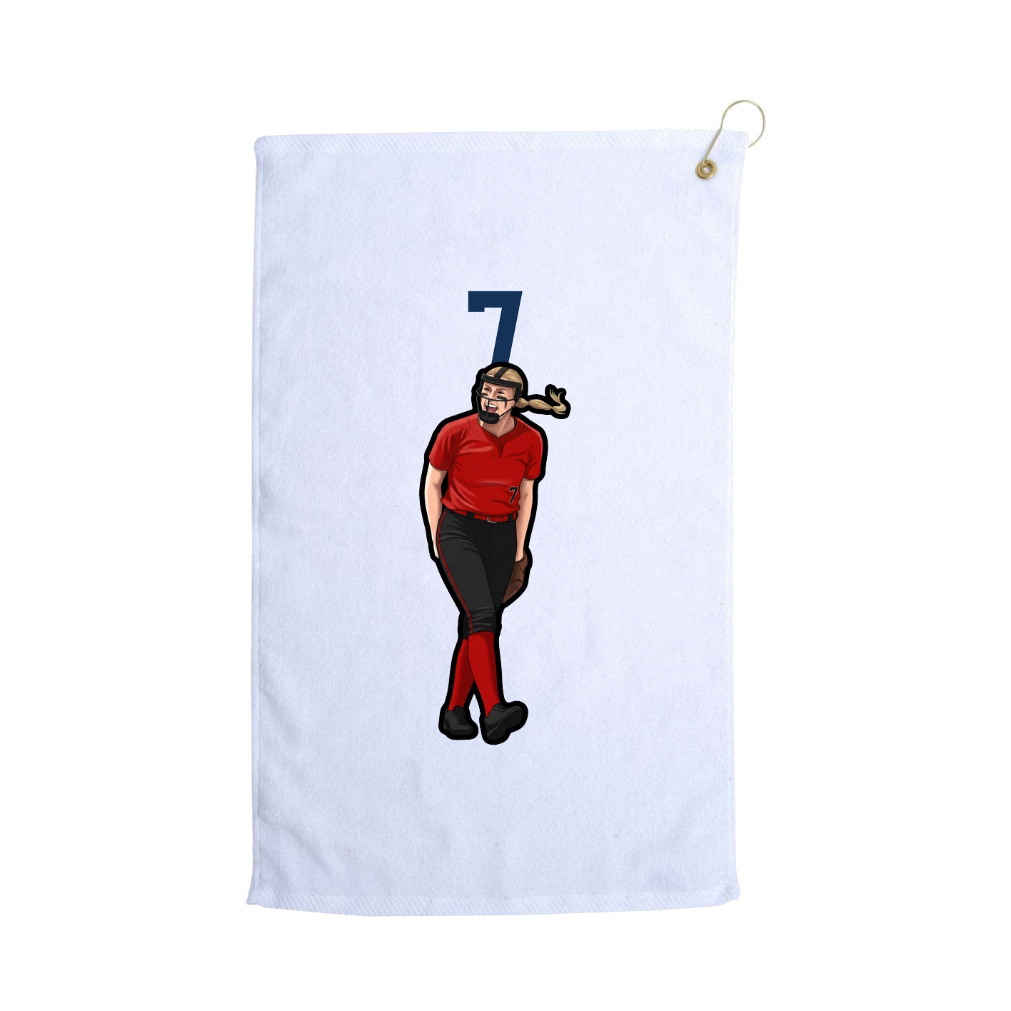 Golf Towel — Number Top in White