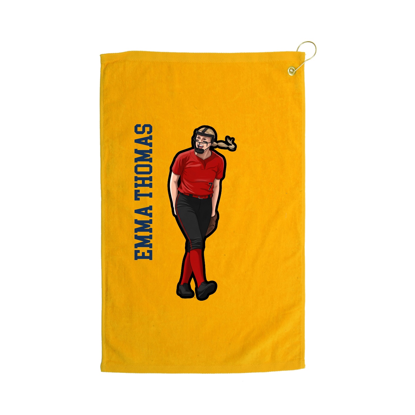 Golf Towel — Name Vertical in Gold