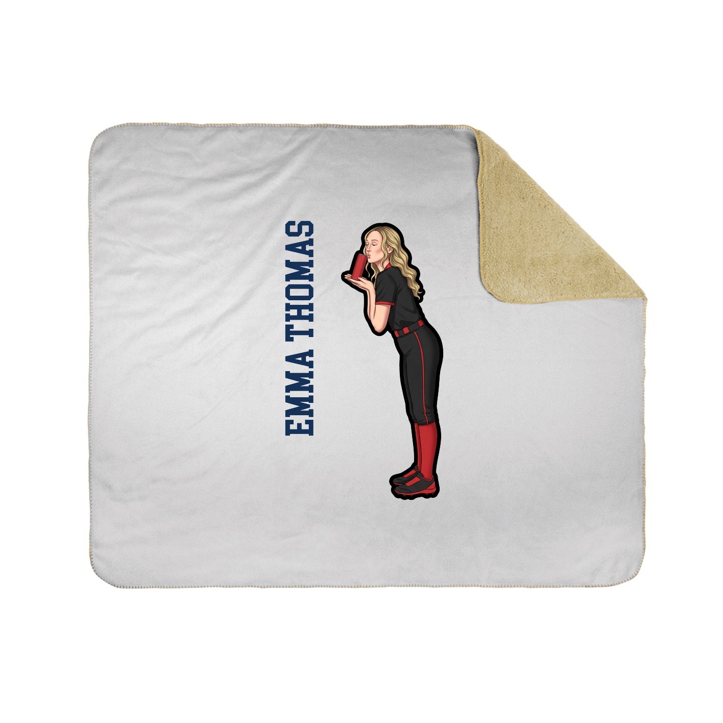 Throw Blanket — Name Vertical in White