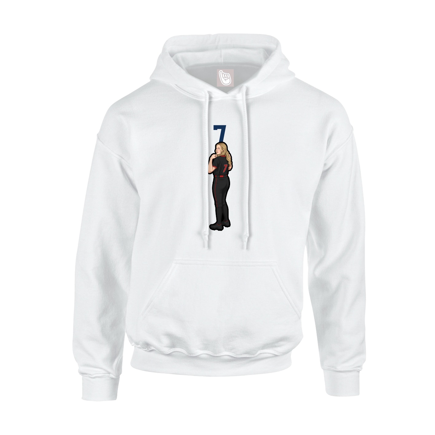 Youth Hoodie — Number Top in White
