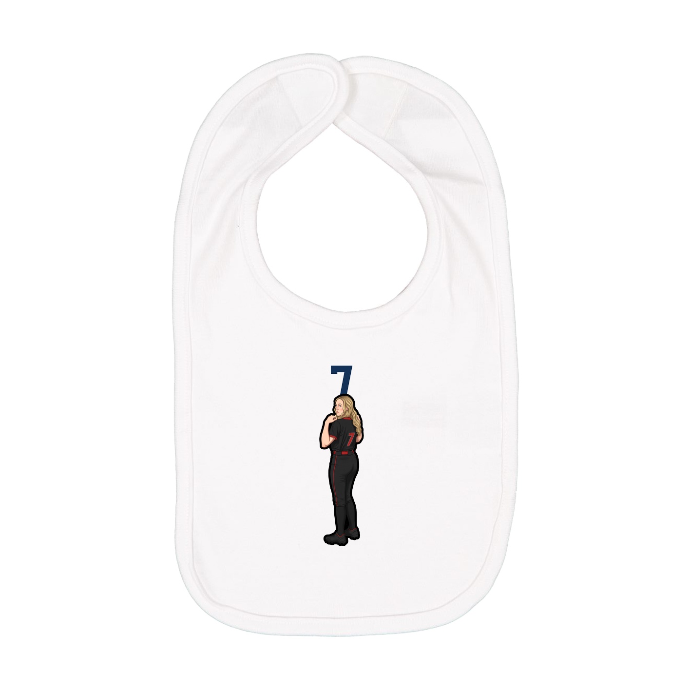 Infant Bib — Number Top in White
