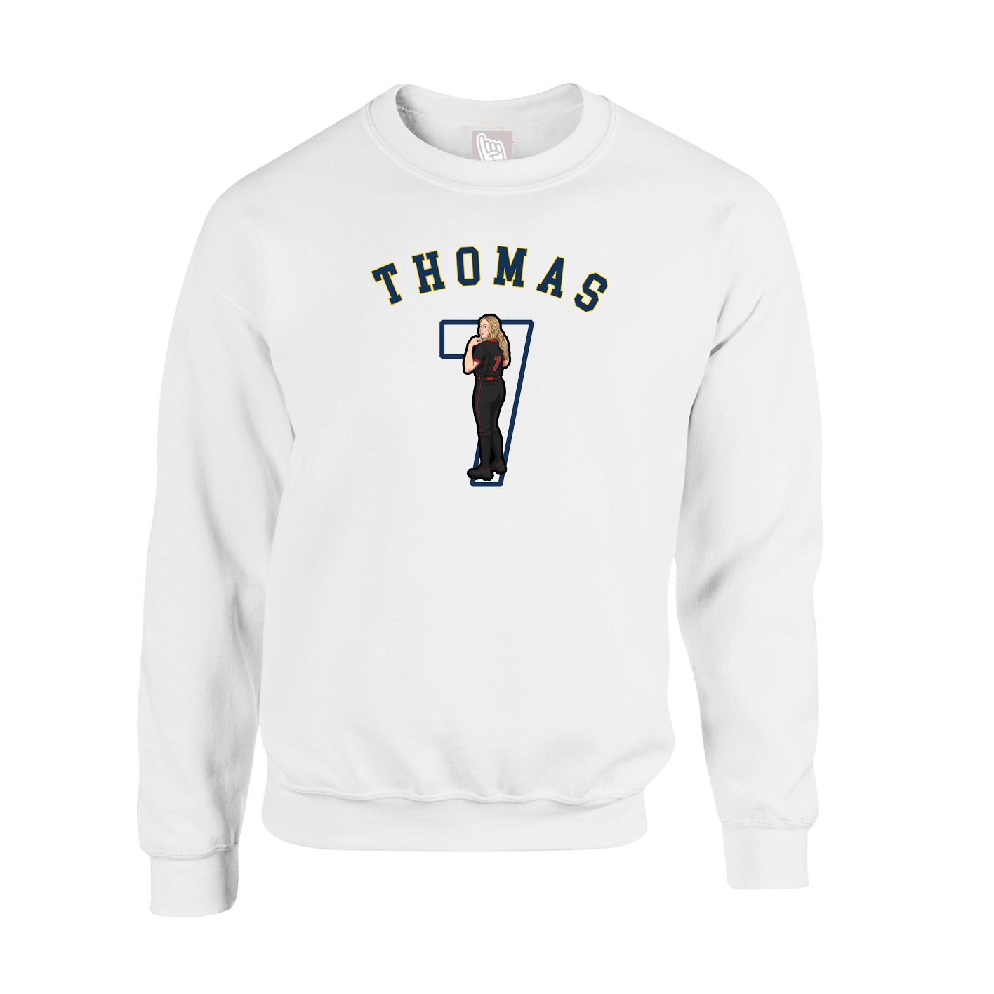 Fleece Crew — Shirsey Arch in White