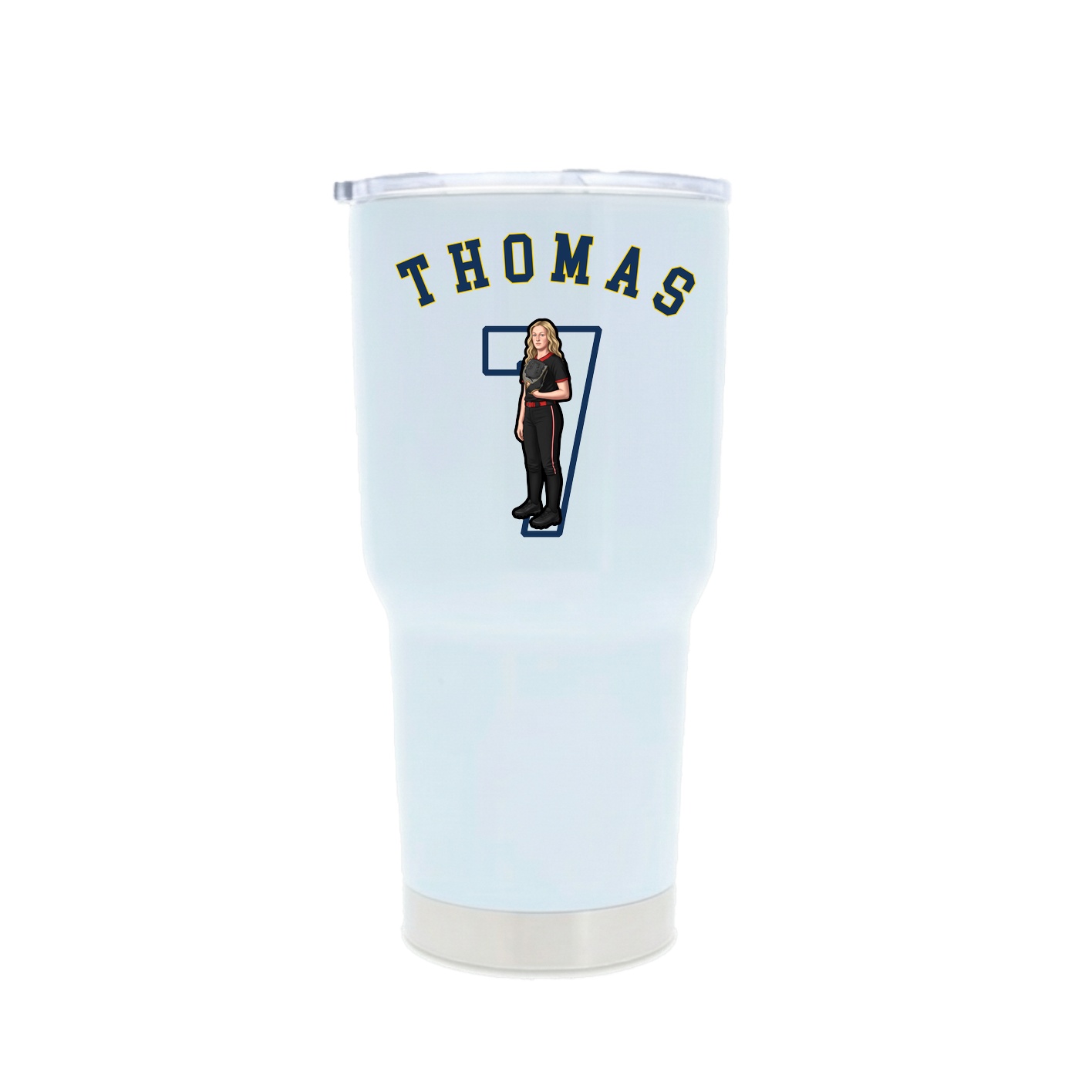 30oz Stainless Steel Tumbler — Shirsey Arch in White