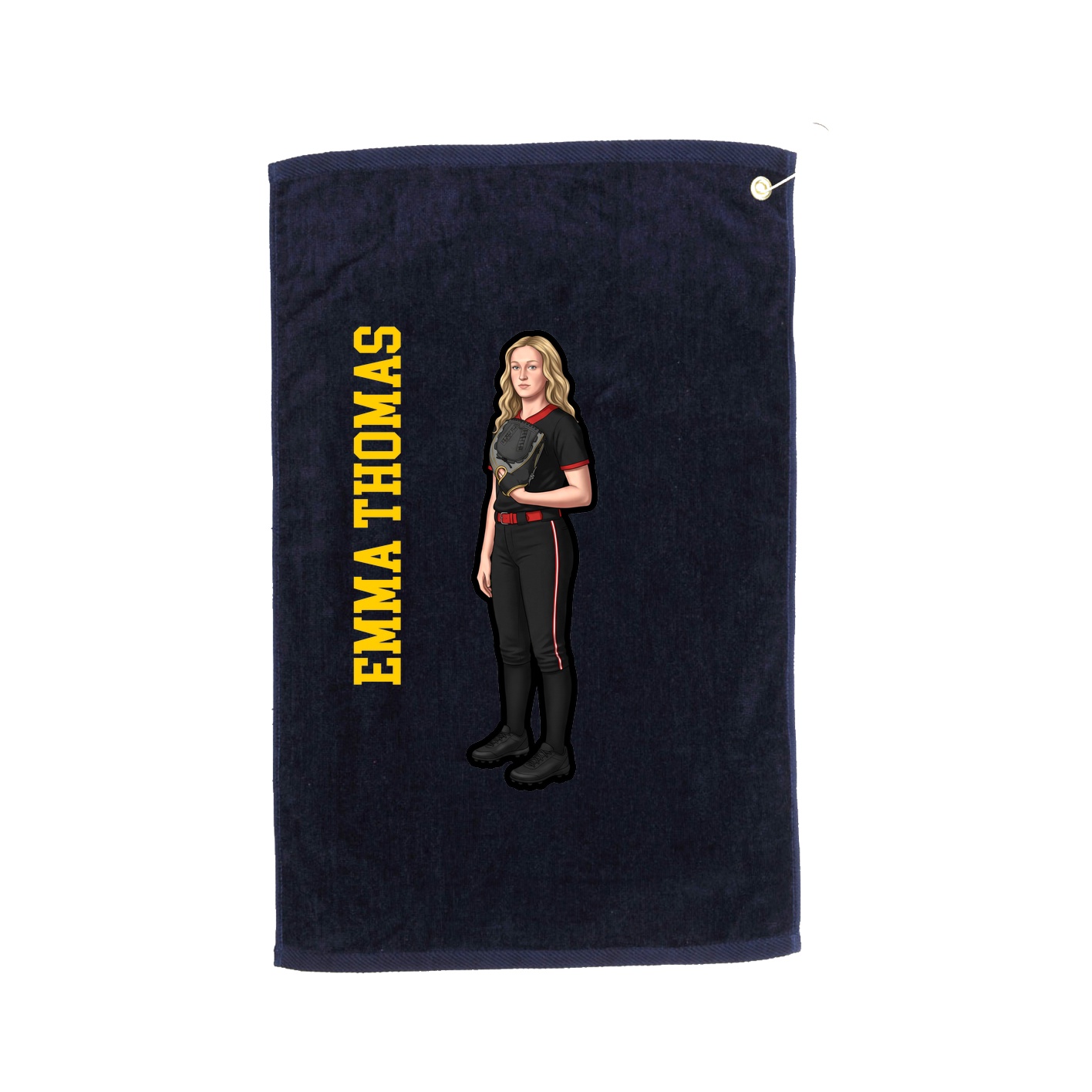 Golf Towel — Name Vertical in Navy