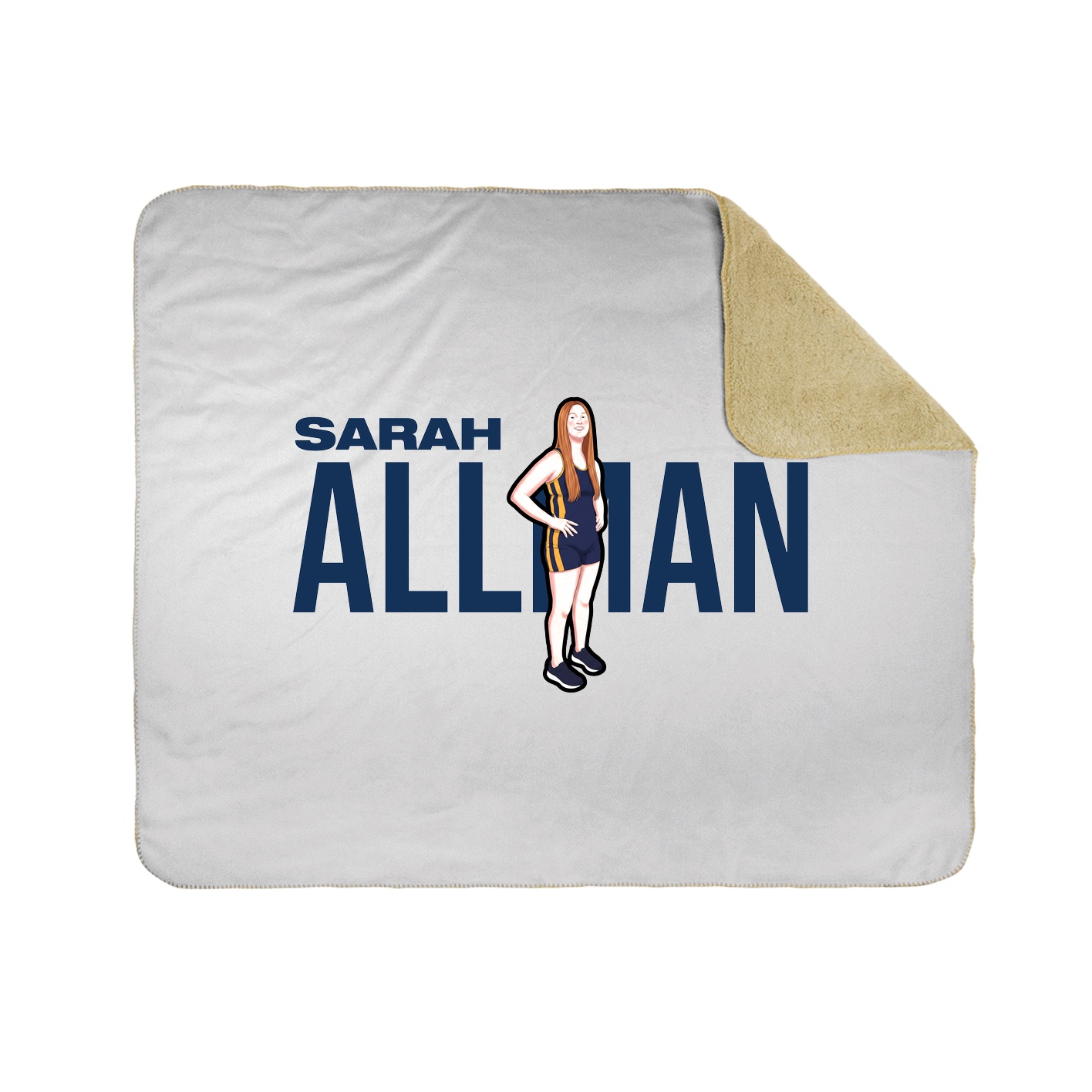 Throw Blanket — Player Name in White
