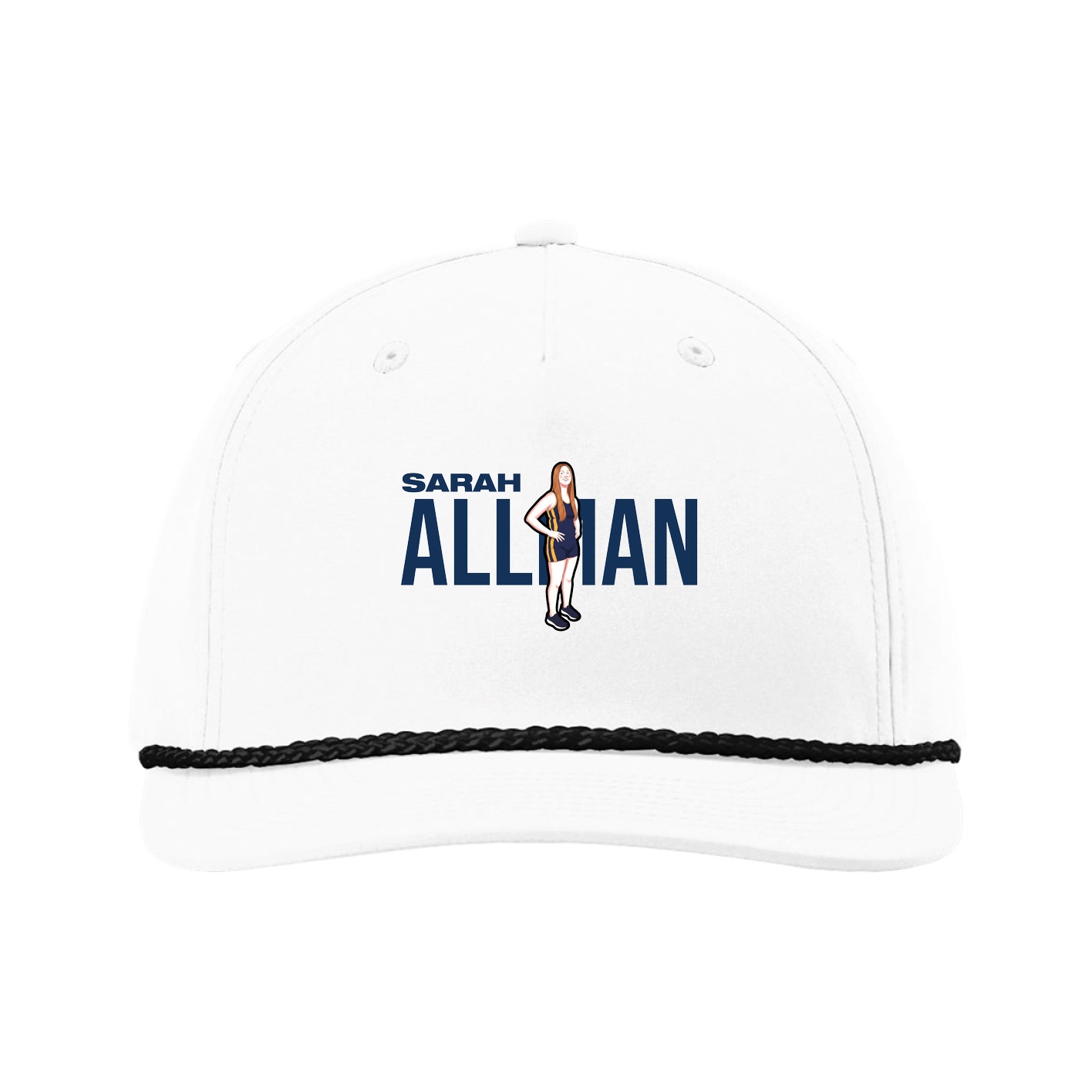 Five-Panel Classic Rope Cap — Player Name in White