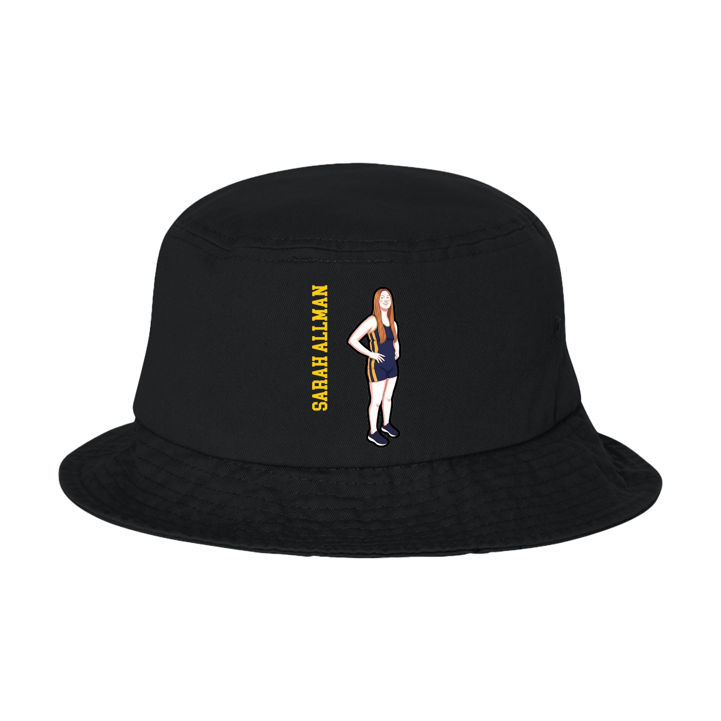 Bucket Cap — Name Vertical in Black