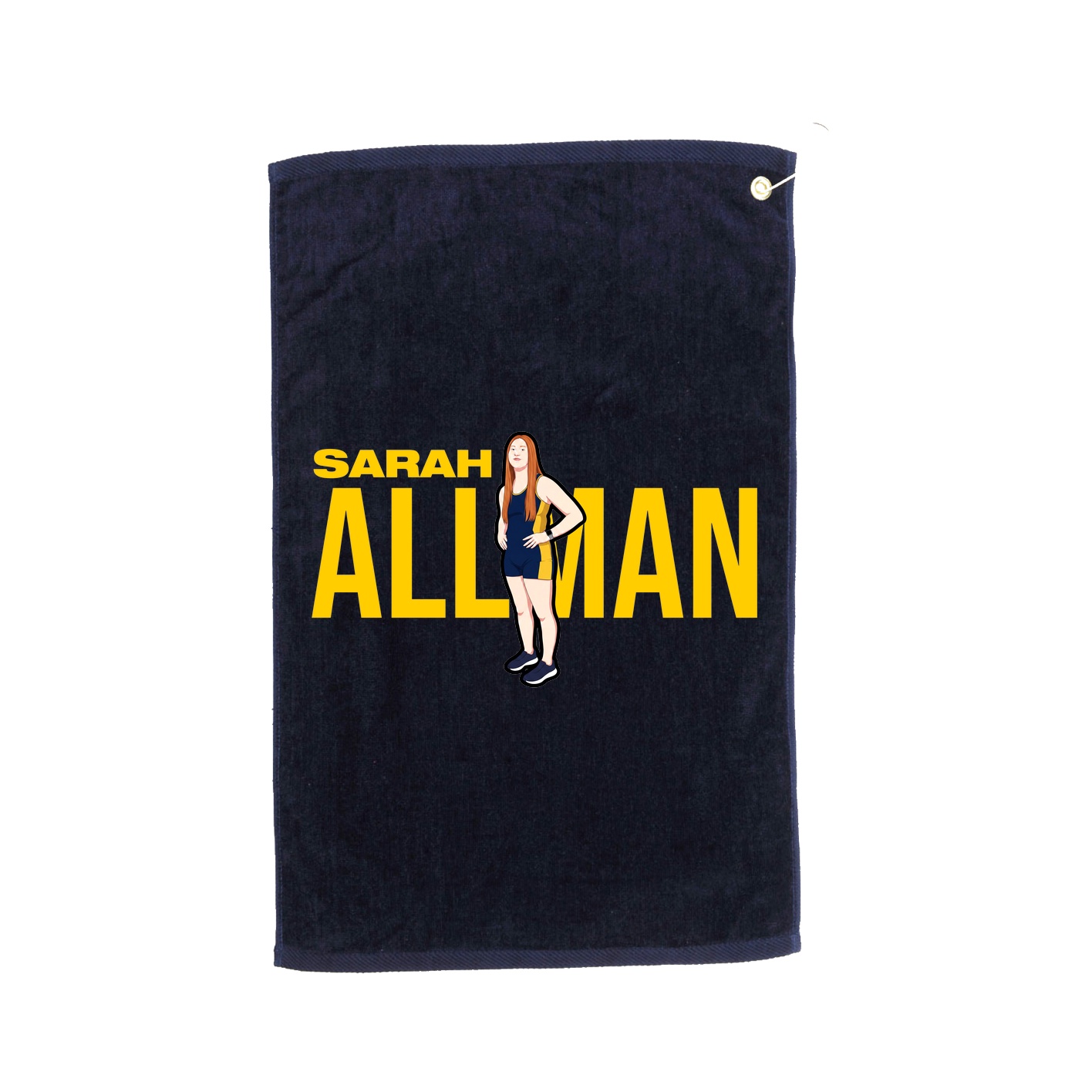 Golf Towel — Player Name in Navy