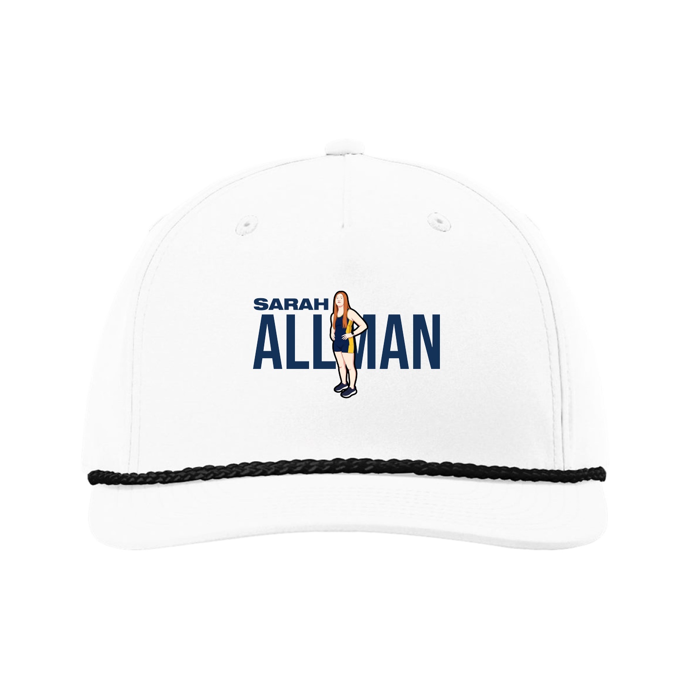 Five-Panel Classic Rope Cap — Player Name in White
