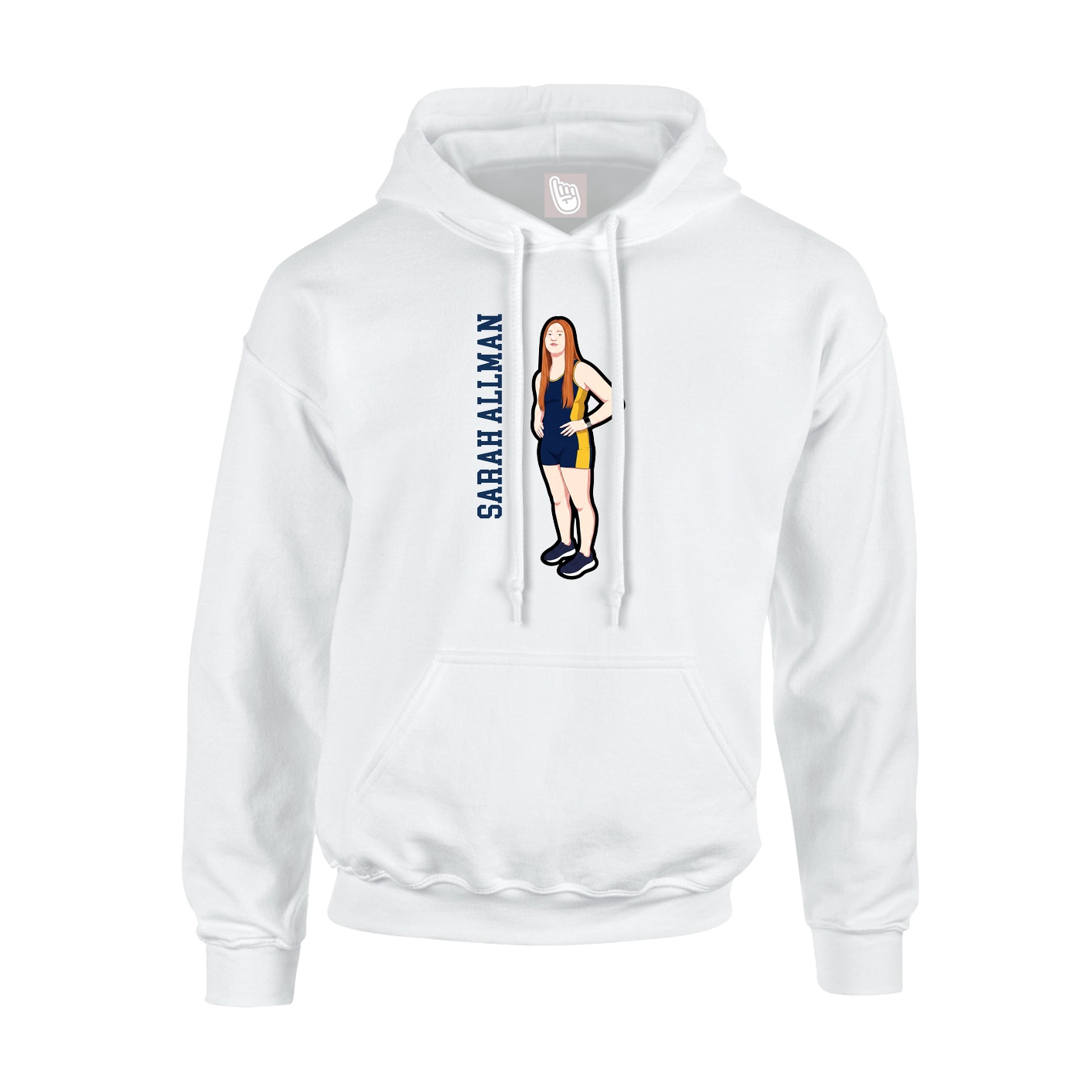 Youth Hoodie — Name Vertical in White