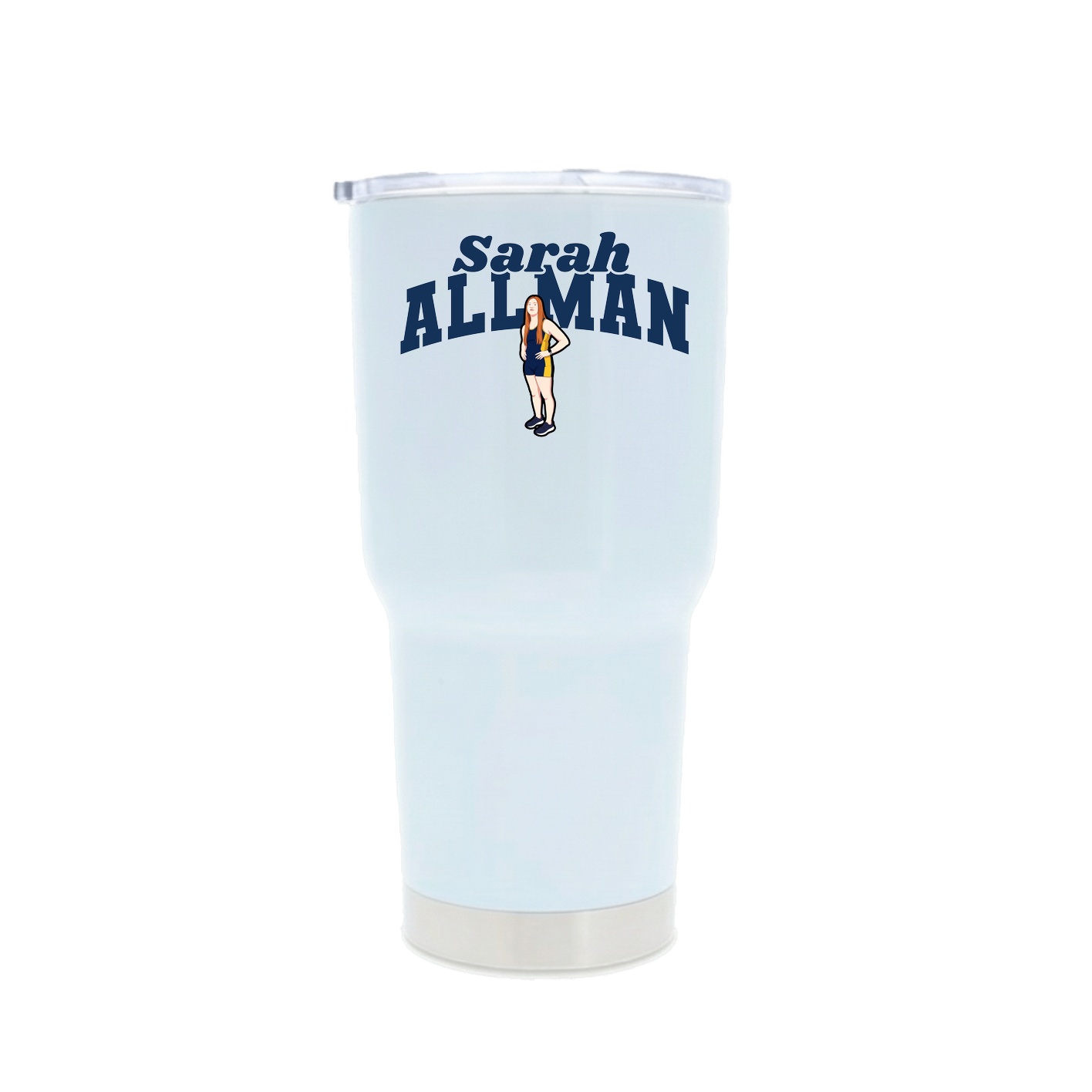 30oz Stainless Steel Tumbler — Signature Arch in White